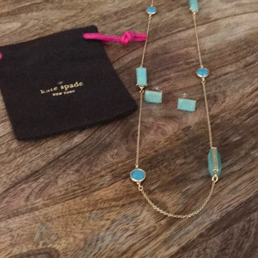 Kate Spade turquoise necklace and earrings set